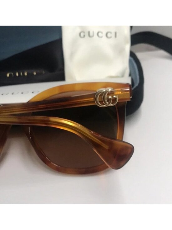 New Authentic Gucci GG1071S 003 Havana Cat-Eye Sunglasses Brown Lenses main image 7